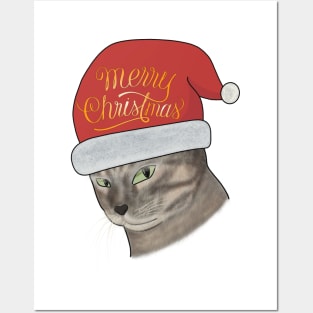 Kitty Santa-Merry Christmas Posters and Art